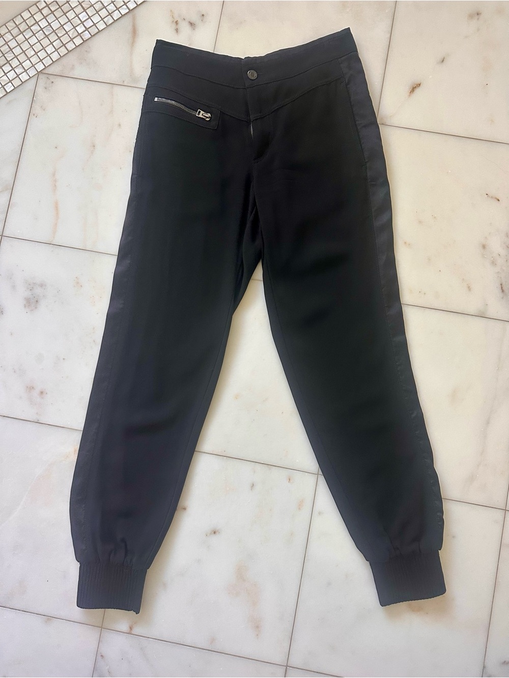 Tom Ford Black Satin-Trim Jogger Pants